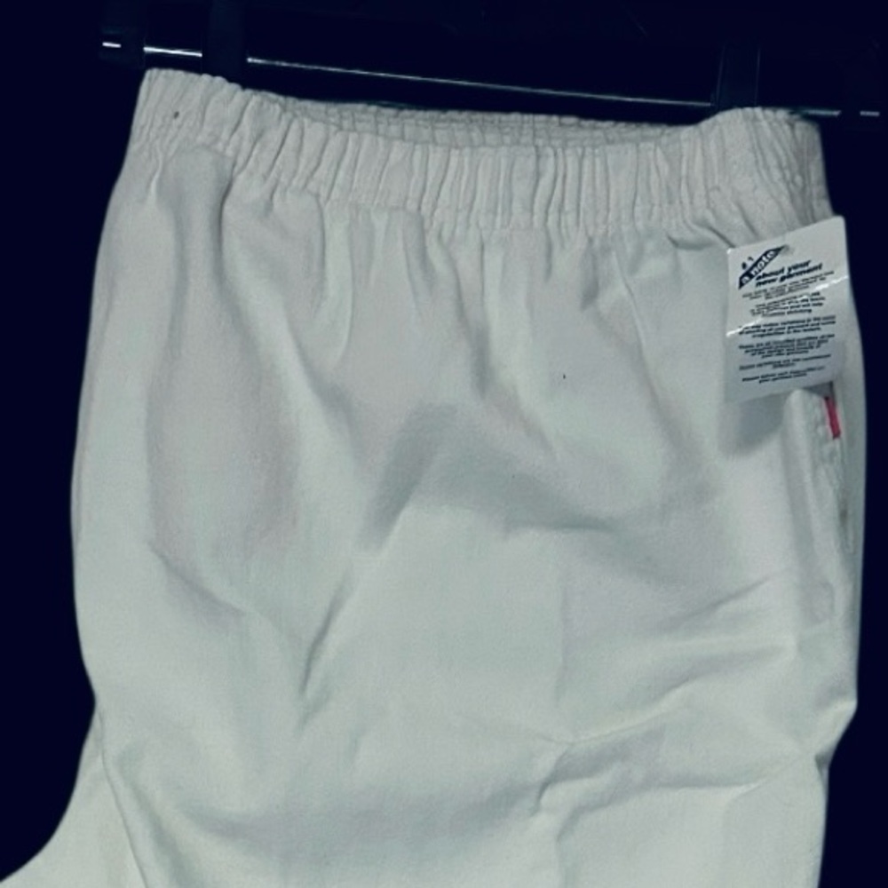 3/$15 Twill Elastic Waist Plus Size White Pull On Jeans Cotton Denim Pants 30W - Picture 8 of 11